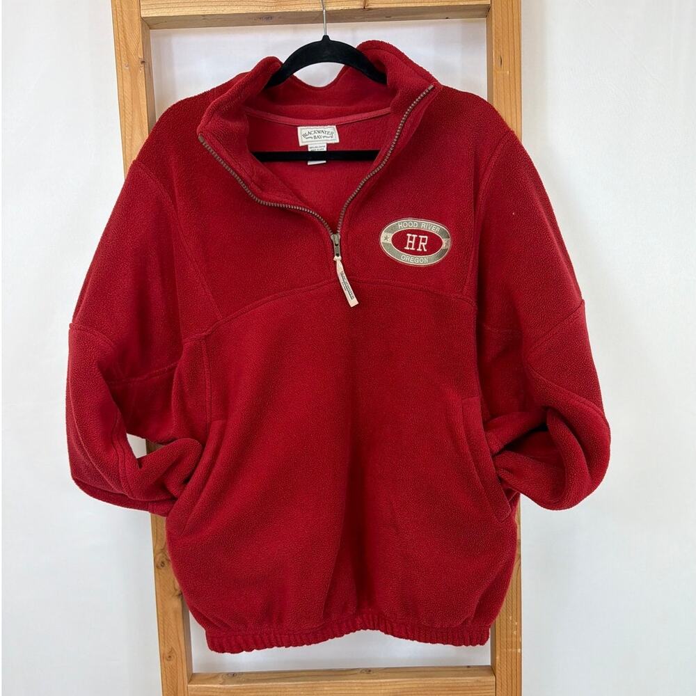 Blackwater Bay Maroon Half Zip Pullover Two Pocket Elastic Waist Jacket Large - Picture 2 of 6